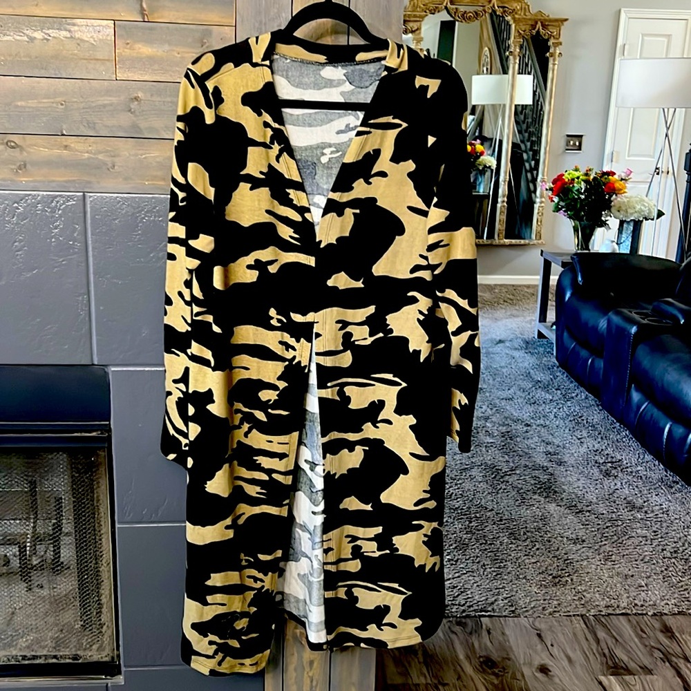 Camo duster cardigan